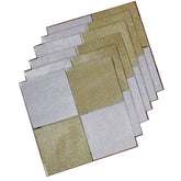 Kuber Industries Laminated Patch PVC 6 Piece Square Dining Table Placemat Set 38x38 CM (Silver & Gold) - CTKTC040627